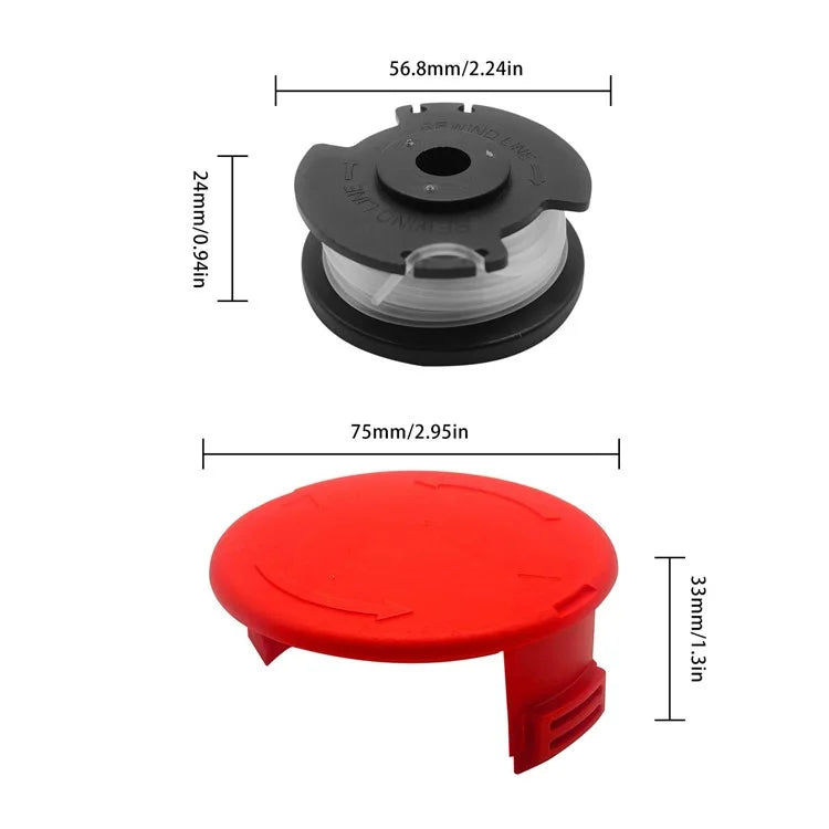 TLH-02+ TLH-02-1 3Pcs Replacement Spool + 1Pc Spool Cap for Hyper Tough 20V Max HT22-401-03-05  /  HT-19-401-003-06  /  HT19-401-003-07
