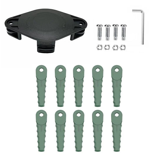 Trimmer Head + 10 Blades for Bosch ART 2300  /  26 SL  /  23 SL  /  23-28 Lawn Mower Part, EVRG-01+RS-0001 Dark Green