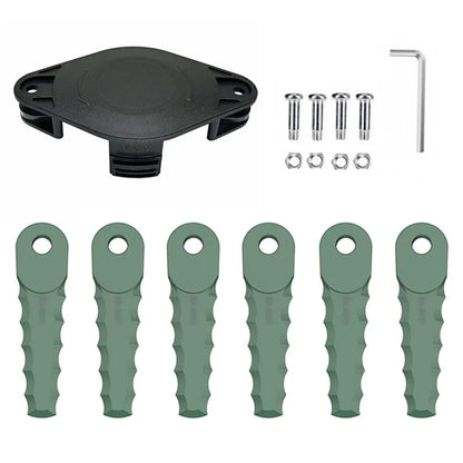Trimmer Head + 6 Blades for Bosch ART 2300  /  26 SL  /  23 SL  /  23-28 Lawn Mower Part, EVRG-01+RS-0001 Dark Green