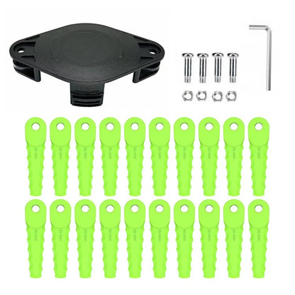 Trimmer Head + 20 Blades for Greenworks 21602  /  21362  /  21242  /  21132  /  21062 Lawn Mower Part, EVRG-01+RS-0001 Green