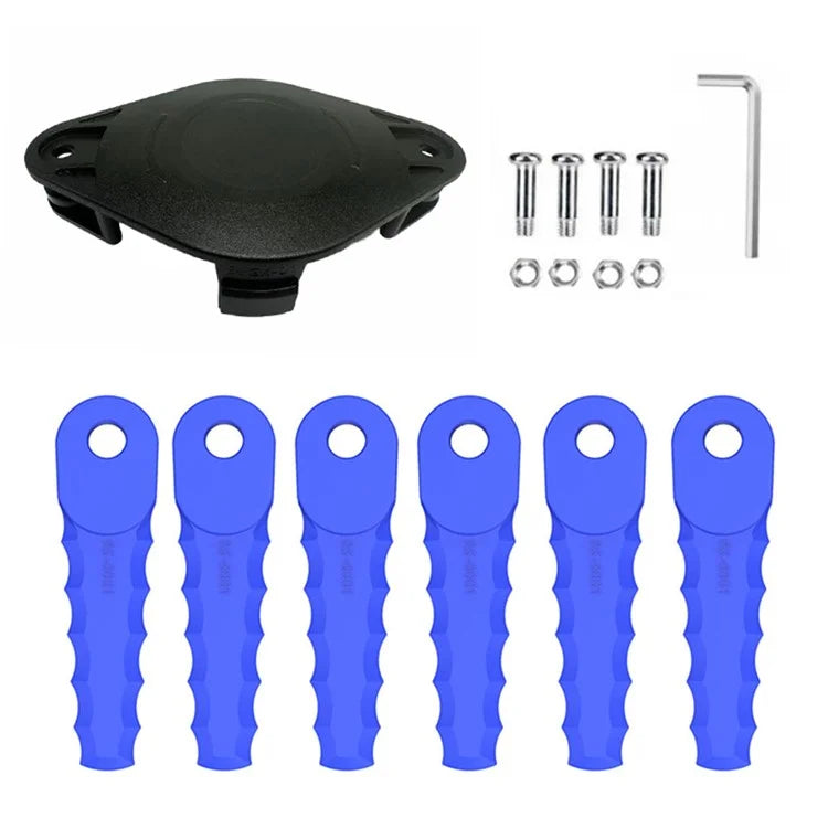 Trimmer Head + 6 Blades for Kobalt KST 120X-06  /  120X Lawn Mower Replacement Part, EVGK-01+RS-0001 Blue
