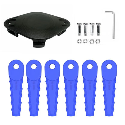 Trimmer Head + 6 Blades for Kobalt KST 120X-06  /  120X Lawn Mower Replacement Part, EVGK-01+RS-0001 Blue