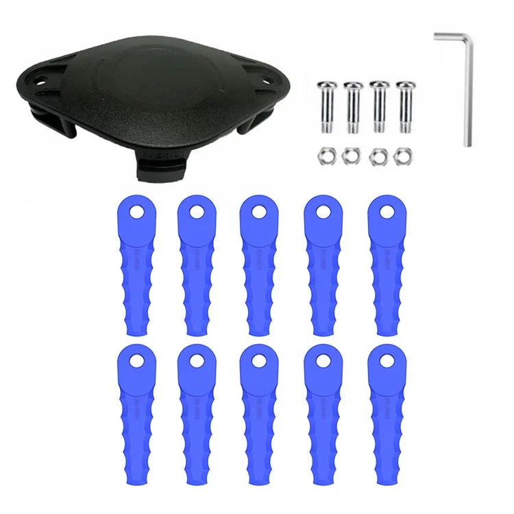 Trimmer Head + 10 Blades for Kobalt KST 120X-06  /  120X Lawn Mower Replacement Part, EVGK-01+RS-0001 Blue