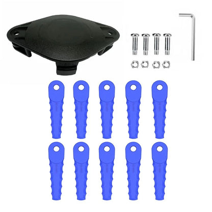 Trimmer Head + 10 Blades for Kobalt KST 120X-06  /  120X Lawn Mower Replacement Part, EVGK-01+RS-0001 Blue