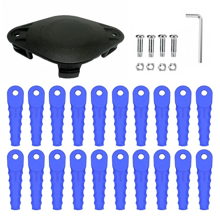 Trimmer Head + 20 Blades for Kobalt KST 120X-06  /  120X Lawn Mower Replacement Part, EVGK-01+RS-0001 Blue
