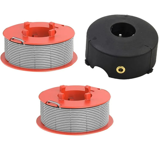 For Bosch ART 23 COMBITRIM / ART 26 COMBITRIM Lawn Mower 2 Spool Thread Reel + 1 Spool Cap, F016800175 / F016L71088