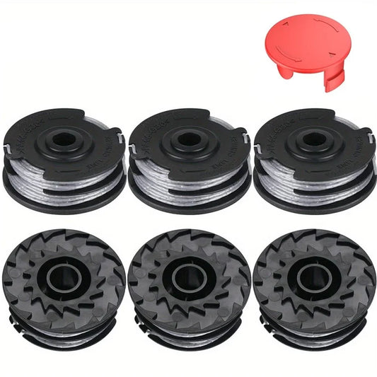 1 Set For Bosch 6PCS Lawn Mower Trimmer Spools 9 + 1 Protection Cap 1600A00X61, 1600A00DU0, F016L724381