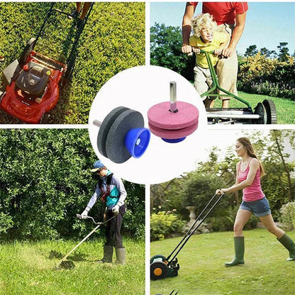5Pcs Lawn Mower Blade Sharpener Wear-Resistance Double Layer Grinding Head Mower Grinding Tool