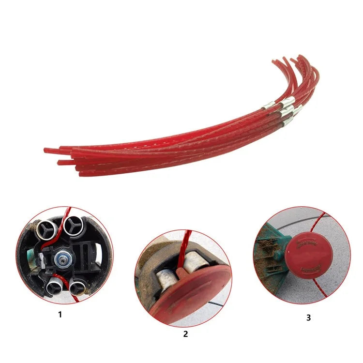 40Pcs 39cm Nylon Trimmer Line for Bosch ART 26 Combitrim, F016800181 Cutting Line with Buckle, Red