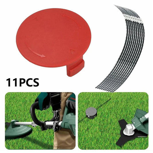 For Bosch AFS 23-37 Strimmer 10PCS Lawn Mower Trimming Wires + 1PC Mower Cap