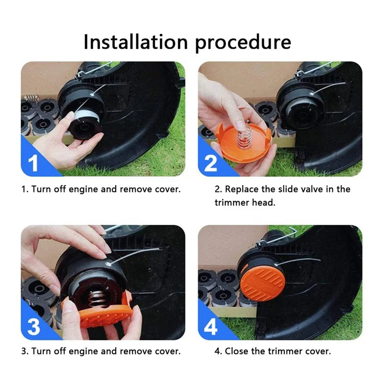 10Pcs AF-100-3ZP Spools for Black & Decker GH400 / GH500 Wire Reels Lawn Mower Replacement Parts