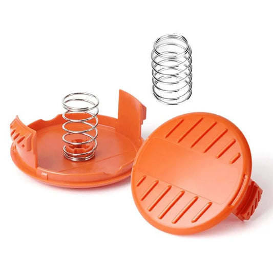 2 Spool Cap with 2 Spring for Black & Decker GH400 / GH500 / GH600 Lawn Mower Parts, RC-100-P