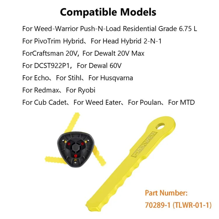 3PCS 70289-1 (TLWR-01-1) Cutter Blades for Weed Warrior Lawn Mower Replacement Parts