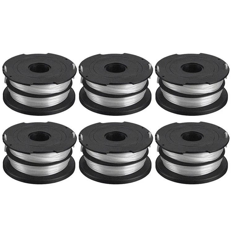6Pcs For Black & Decker GH710 / GH700 / GH750 Spools Lawn Mower Replacement Line Reels, DF-065-BKP