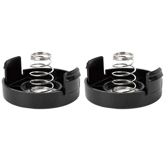 For Black & Decker ST1000 / ST3000 / ST4000 / ST4500 2 Spool Cap + 2 Spring Lawn Mower Parts, 682378-02