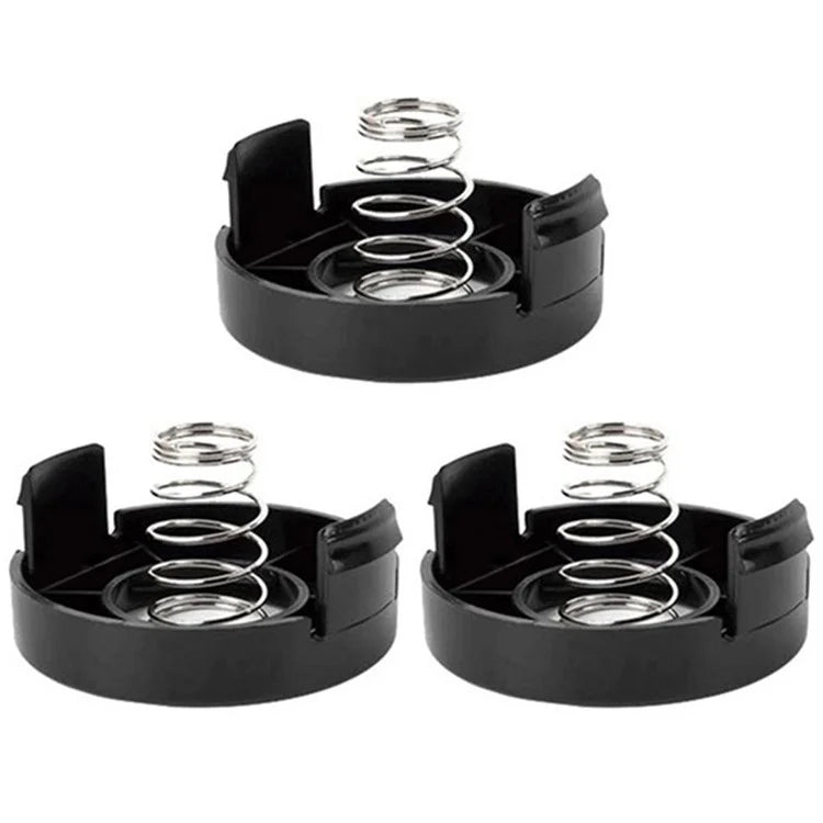 For Black & Decker ST1000 / ST3000 / ST4000 / ST4500 3 Plastic Spool Cap + 3 Metal Spring, 682378-02