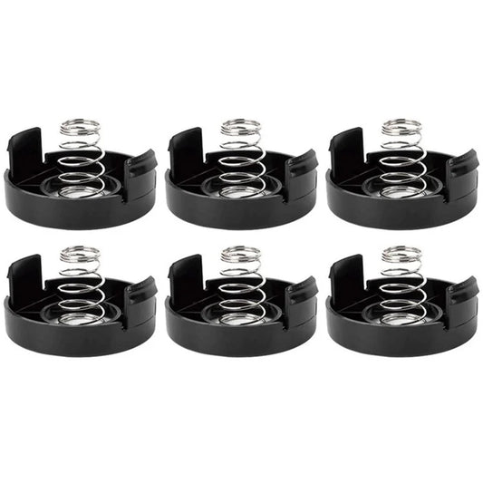 6 Spool Cap + 6 Spring for Black & Decker ST1000 / ST3000 / ST4000 / ST4500 Lawn Mower, 682378-02