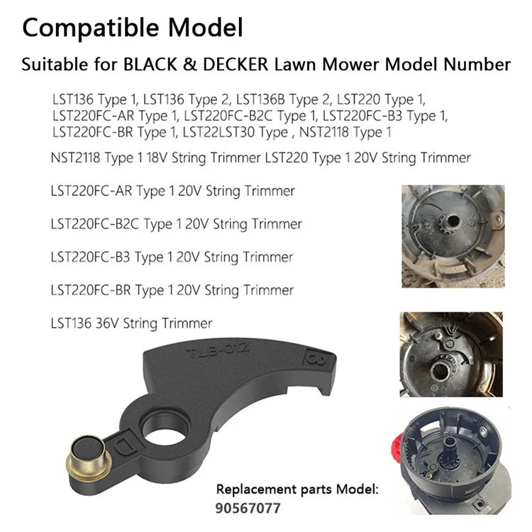 For Black & Decker Lawn Mower 90567077 Trimmer Line Feeder Lever Replacement Part