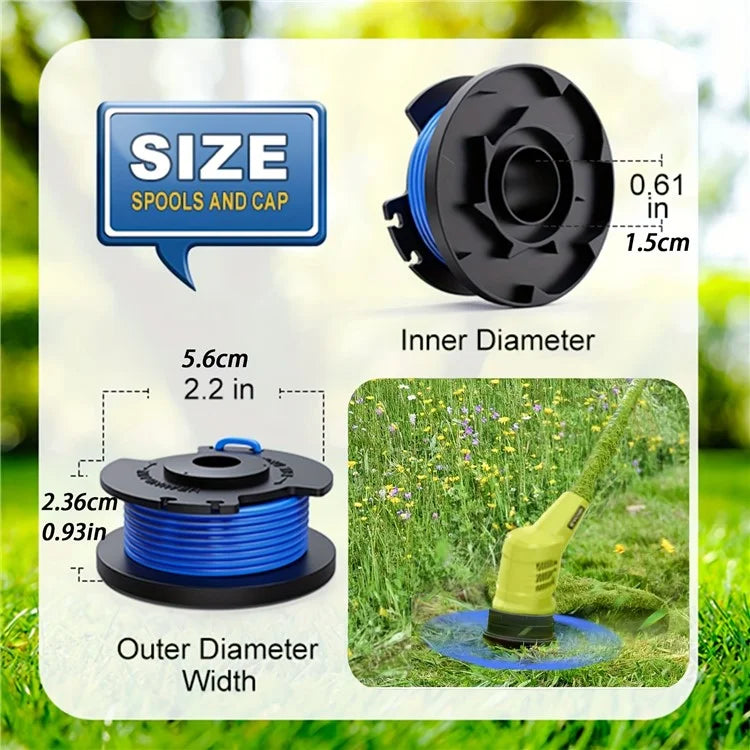 For Ryobi 18V / 24V / 40V Lawn Mower Nylon Rope Spool Grass Trimmer Replacement Line Spool, AC14RL3A