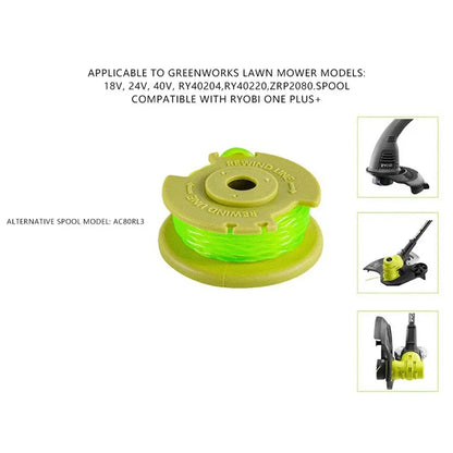 Trimming String Line for Ryobi Lawn Trimmer Wire Reel Replacement AC80RL3 Spool