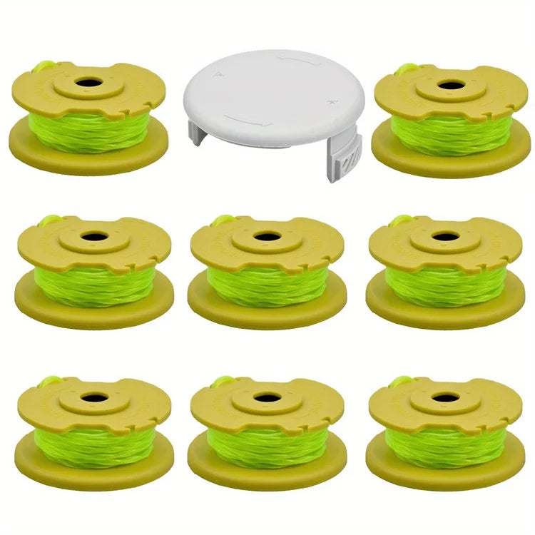 For Ryobi One+ 18V 24V 40V Lawn Mower 8 Spool + 1 Spool Cap, AC80RL3+AC14HCA