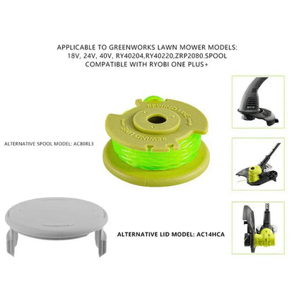 AC14HCA 1Pc Replacement Spool Cap for Ryobi One+ Series 18V, 24V, 40V, RY40204, RY40220, ZRP2080