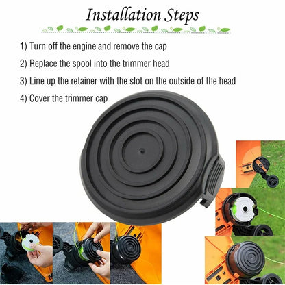 3Pcs WA0037 Spool Cap for Worx WG184 / WG190 / WG191 / WG168 Lawn Mower Spool Cover