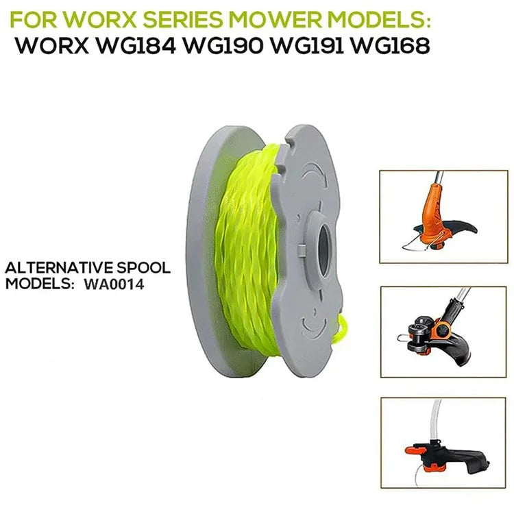 2PCS Lawn Mower Spools for Worx Lawn Trimmer Nylon Wire Reels WA0014