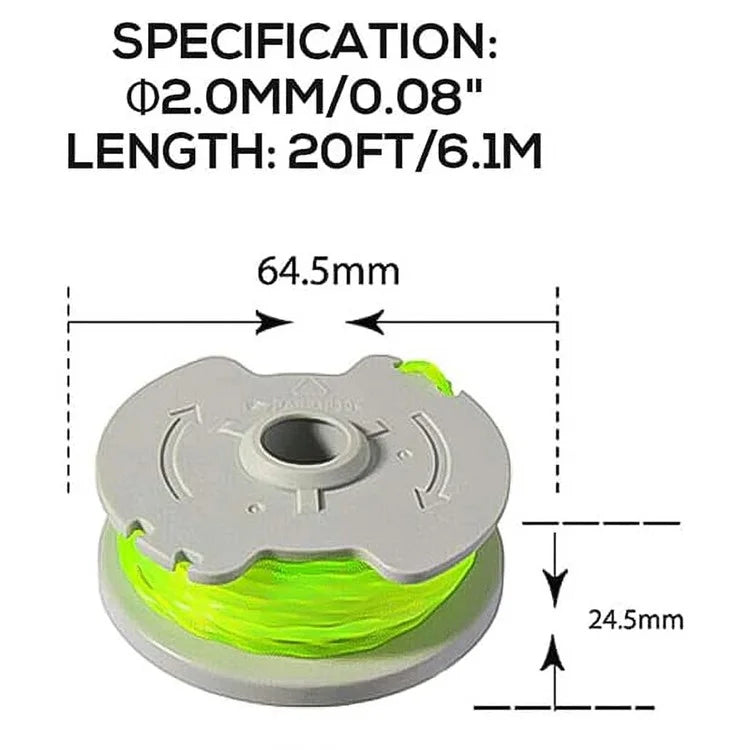 2PCS Lawn Mower Spools for Worx Lawn Trimmer Nylon Wire Reels WA0014