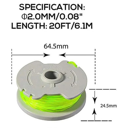 2PCS Lawn Mower Spools for Worx Lawn Trimmer Nylon Wire Reels WA0014