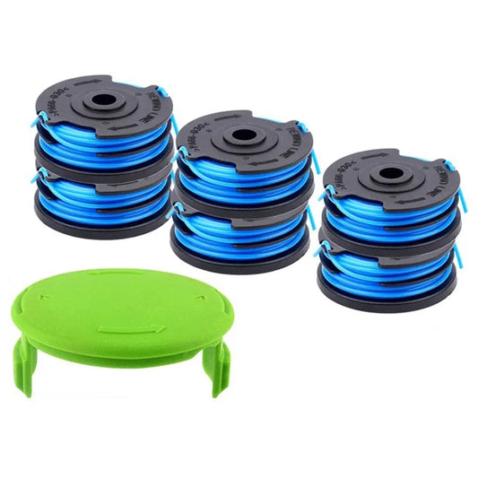 For Greenworks 2101602  /  2101602A Lawn Mower 6 Line Spool + 1 Spool Cap, 2900719