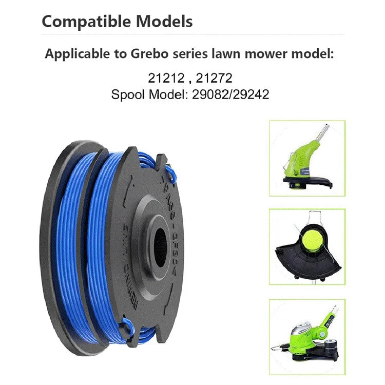 4PCS Spools for Greenworks Lawn Mower Nylon Rope Line Wire Reels, 29082 / 29242