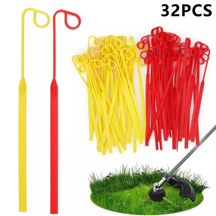32Pcs for Aero-Flex Lawn Mower Yellow+Red Flexible Line Blades Grass Trimmer Parts, TLA-01 / TLA-02