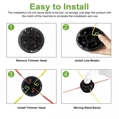 32Pcs for Aero-Flex Lawn Mower Yellow+Red Flexible Line Blades Grass Trimmer Parts, TLA-01 / TLA-02