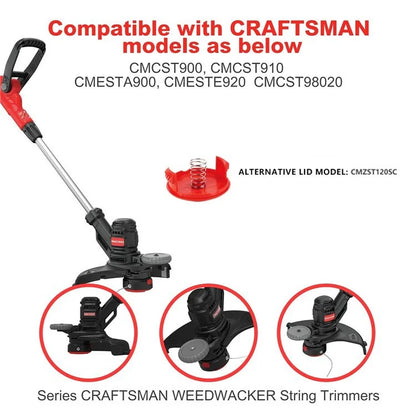 For Craftsman CMCST900 / CMCST910 Lawn Mower 3 Spool Cap + 3 Spring, CMZST120SC