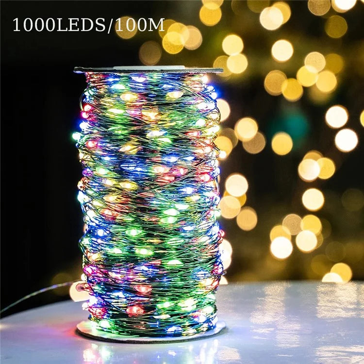 100m 1000 Leds 8 Modes IP44 Waterproof Copper Wire String Light Outdoor Decoration