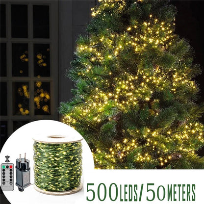 50m 500 Leds 8 Modes IP44 Waterproof Copper Wire String Light Outdoor Decoration
