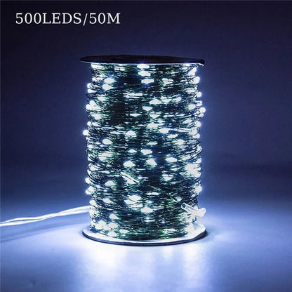 50m 500 Leds 8 Modes IP44 Waterproof Copper Wire String Light Outdoor Decoration
