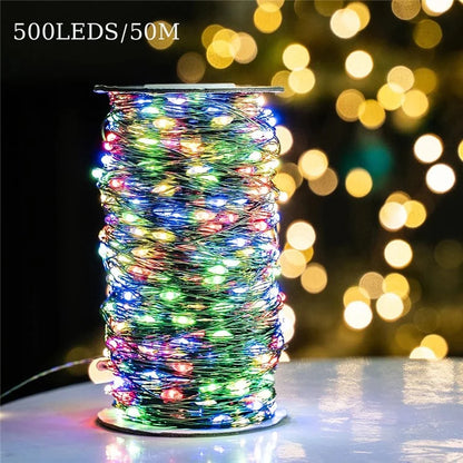 50m 500 Leds 8 Modes IP44 Waterproof Copper Wire String Light Outdoor Decoration