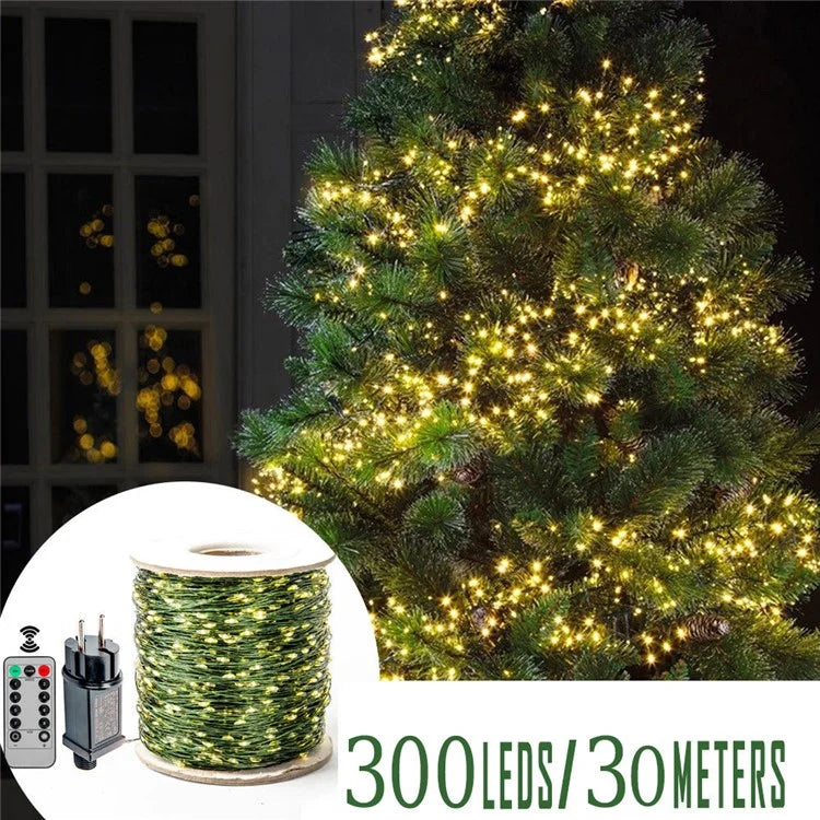 30m 300 Leds 8 Modes IP44 Waterproof Copper Wire String Light Outdoor Decoration