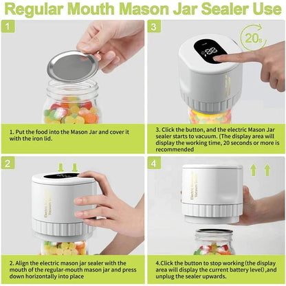 KZ-80 Digital Display Electric Mason Jar Vacuum Sealer Automatic Sealing Machine, Standard Version