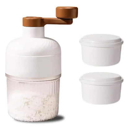 Shaved Ice Machine Plastic Portable Ice Crusher Ice Shaver with 2pcs Ice Cube Trays