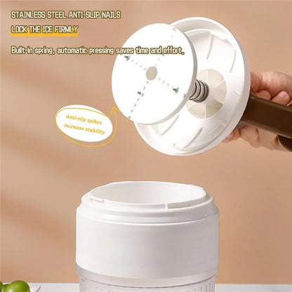 Shaved Ice Machine Plastic Portable Ice Crusher Ice Shaver with 2pcs Ice Cube Trays