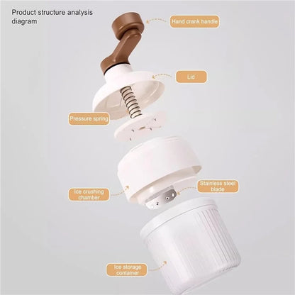 Shaved Ice Machine Plastic Portable Ice Crusher Ice Shaver with 2pcs Ice Cube Trays