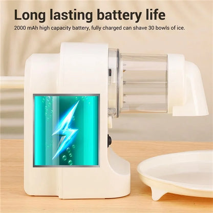Electric Ice Shaver Shaved Ice Machine USB Rechargeable Portable Ice Crusher for Home