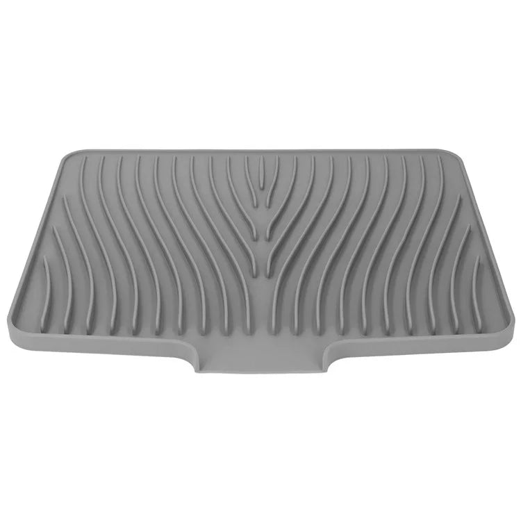 40x30cm Silicone Dish Drying Mat with Drain Lip, Heat-Resistant Dish Draining Mat
