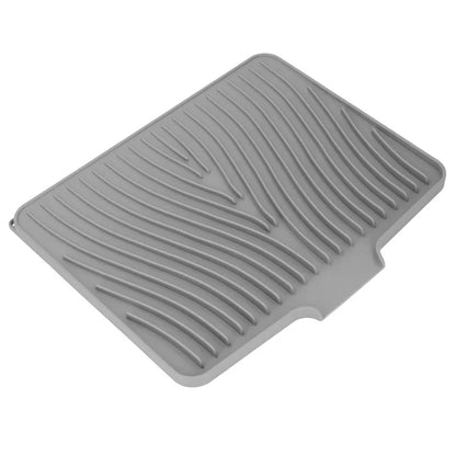 40x30cm Silicone Dish Drying Mat with Drain Lip, Heat-Resistant Dish Draining Mat
