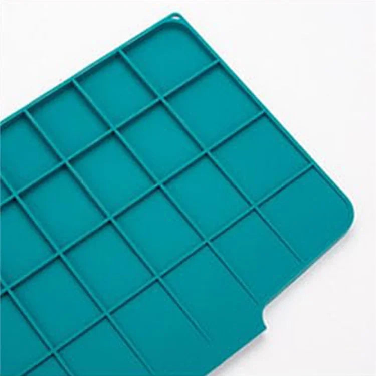 40x30cm Silicone Dish Drying Mat with Drain Lip, Heat-Resistant Dish Draining Mat