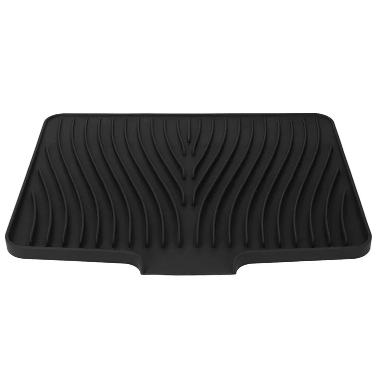 40x30cm Silicone Dish Drying Mat with Drain Lip, Heat-Resistant Dish Draining Mat