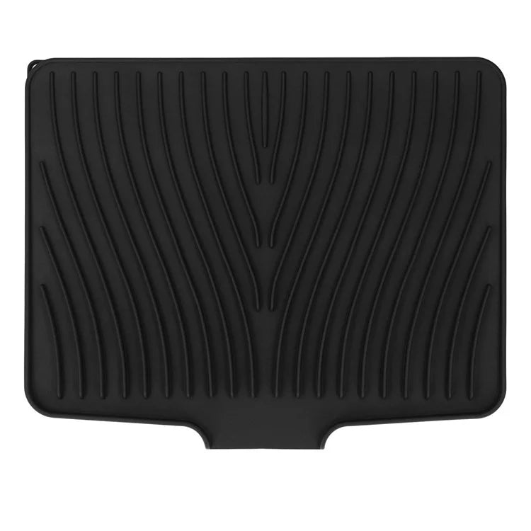 40x30cm Silicone Dish Drying Mat with Drain Lip, Heat-Resistant Dish Draining Mat